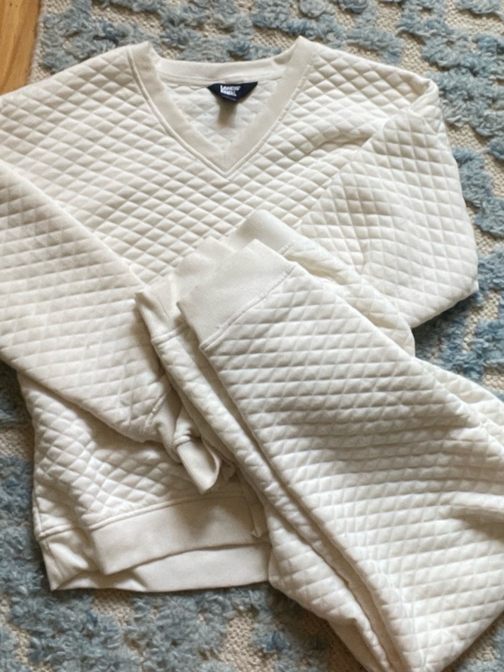 Lands end cream sweatset